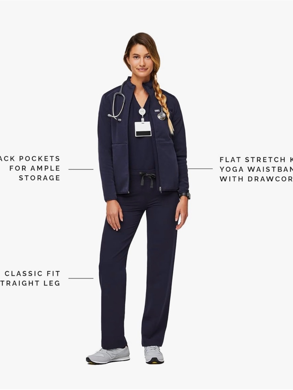 GREAT Figs Basic Livingston Scrubs Navy TALL